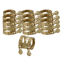 yibuy 10pcs brass alto saxophone mouthpiece ligatures golden carved designs