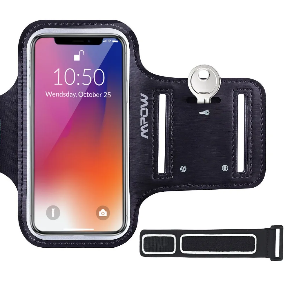 Mpow MSA4N Спортивная нарукавная повязка для залов сумка на ремне чехол для iPhone Xs XR X 8 7 6 регулируемые телефоны для ночного бега повязка на руку для прогулок и пеших прогулок
