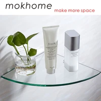 mokhome bathroom 8mm thick glass shower corner shelf 9%e2%80%9dx9%e2%80%9d floating wall mounted shelves tempered glass caddy for home decor