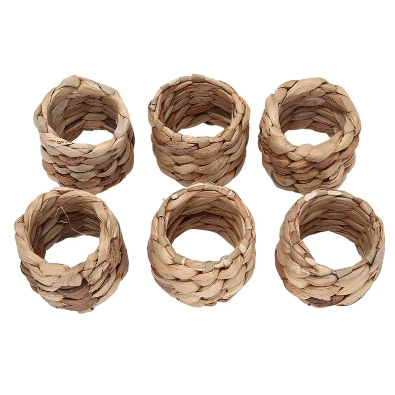 

Water Hyacinth Woven Napkin Ring,Handmade Braided Grass Napkin Ring,Farmhouse Serviette Buckle Holder For Xmas,Daily Use