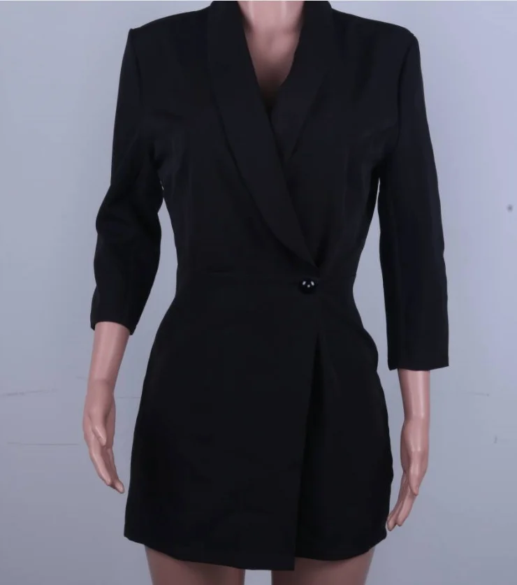 Женский офисный костюм с длинным рукавом белый блейзер отложным воротником