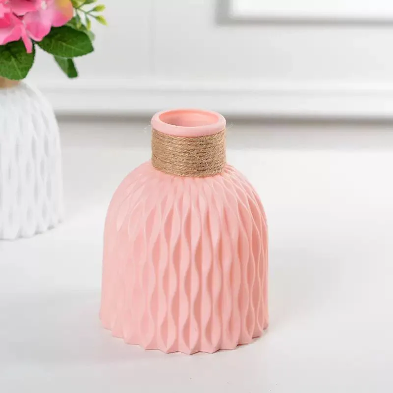 

Nordic Plastic Vase Decoration Dry and Wet Flower Container Floral Flower Decoration Stripes Home Decoration Ornament