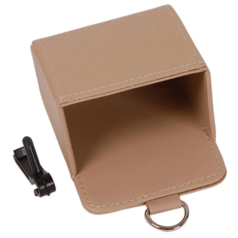 

Car Organizer Storage Bag Outlet Vent Seat Back Tidy Storage Box PU Leather Coin Bag Hanging Holder Car Accessories