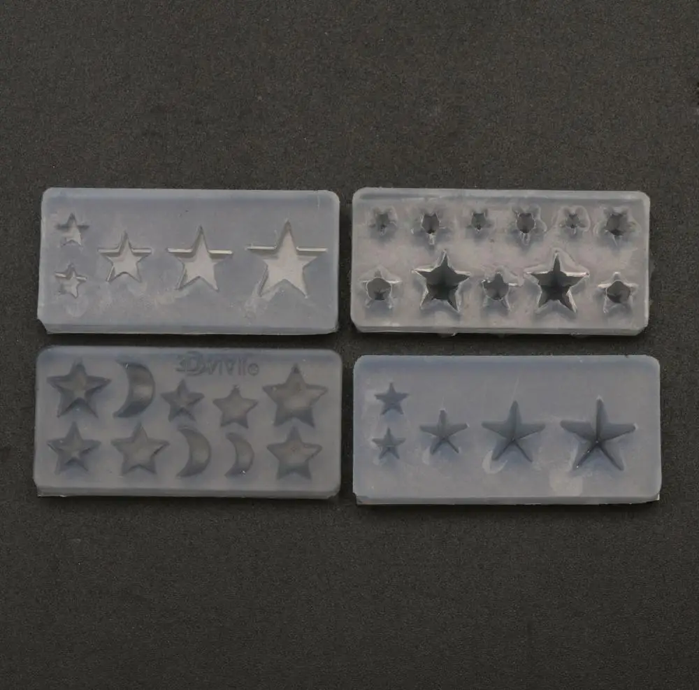 4 шт. мини размер Луна Звезда инструмент для дизайна ногтей силиконовая резная