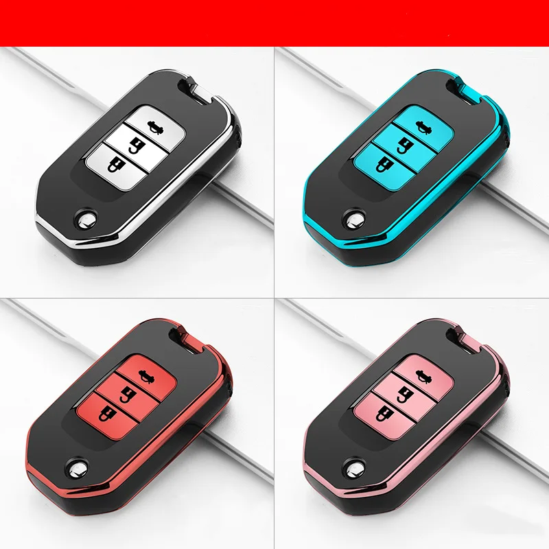 2020 Soft TPU Car Key Case for Honda Civic CR-V HR-V Agreement Jade Crider Odyssey 2015-2018 Remote Control key Accessories | Автомобили и