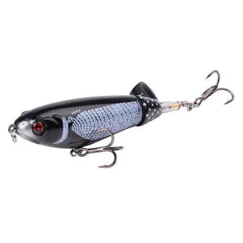 1 единица черный Minnow, твердая приманка, Whopper Plopper 17 г 11 см плавающая приманка для рыбалки воблеры щука приманки вращайте хвост рыболовные снасти