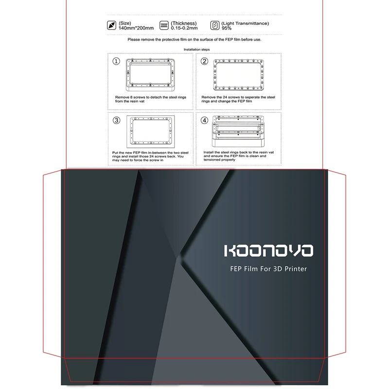 5 шт. FEP пленка 140x200 мм x 0 15 DLP LCD SLA Смола 3D принтер для Elegoo Mars Wanhao Дубликатор D7 Photon |