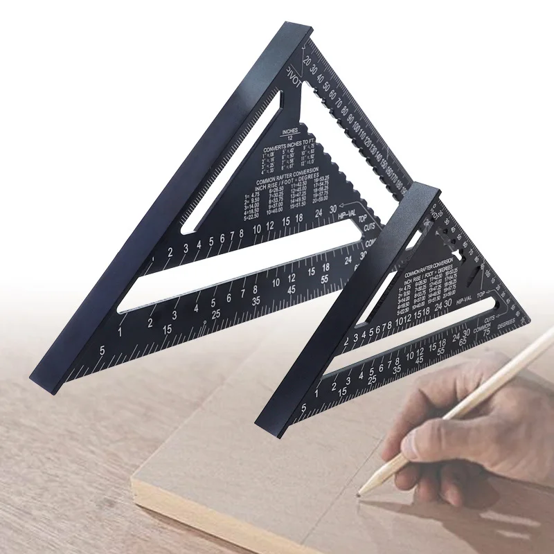 7/12 ''треугольная линейка утолщенная алюминиевый сплав скоростная квадратная