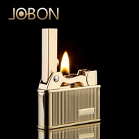 jobon classic press catapult fire creative personality metal grinding wheel retro kerosene lighter mens gift collection