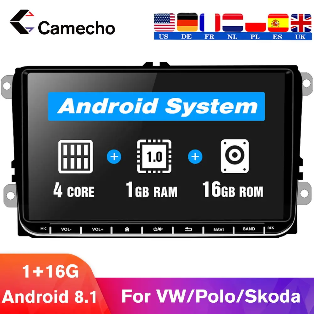 Автомагнитола Camecho с 9 &quotдисплеем мультимедийный плеер 2DIN на платформе Android 0 GPS