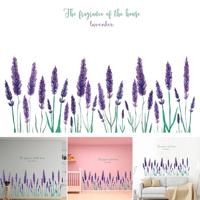 

Removable Purple Lavender Plane Wall Sticker Plants Bedroom Room Decoration 1x