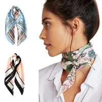 awaytr square silk scarf 6060cm headband hairbands hair hoop accessories for women girl lady head neck satin scarf handkerchief