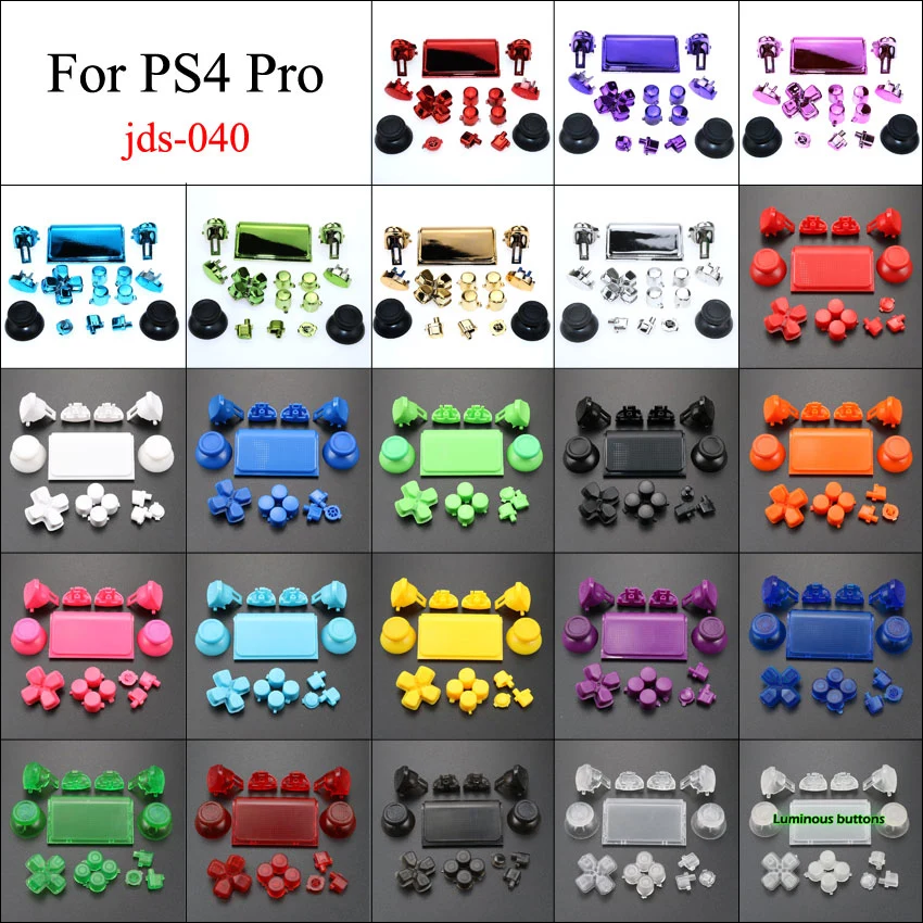 Комплект кнопок YuXi Chrome Dpad R1 R2 L1 L2 для Sony Dualshock 4 PS4 Pro Slim JDS 040 JDS-040 беспроводной