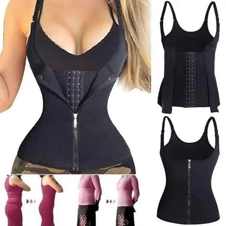 

Fashion Bodysuit Women Slimming Zipper Waist Trainer Fashion Body Shaper Tummy Waist Shapers Shapewear Tops