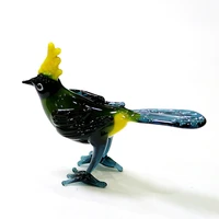new year decorations miniature handmade glass bird figurines craft ornaments cute animal small statue gifts for home table decor
