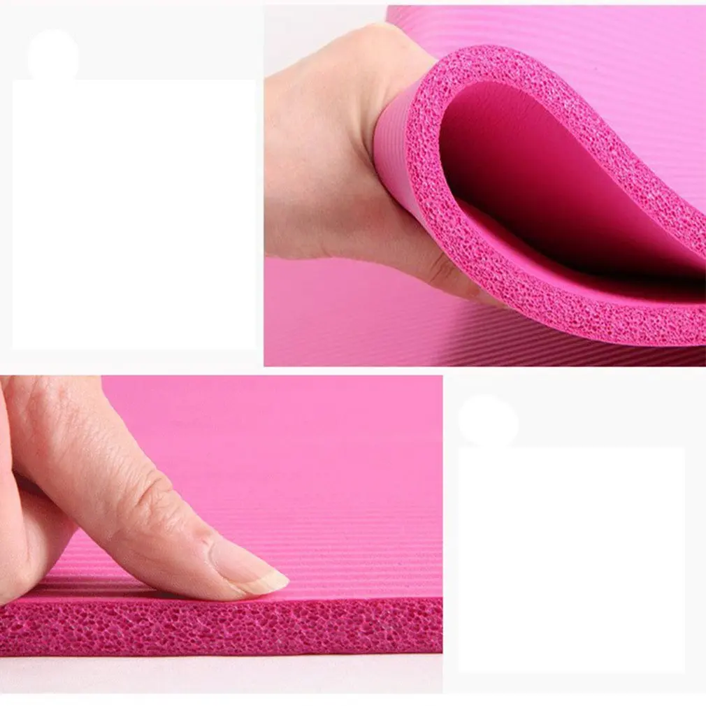

NBR Universal Yoga Mat Female 10mm Thick Non-slip Tear Resistant Fitness Gym Sports Gymnastic Pilates Pads With Net Bag & Strap