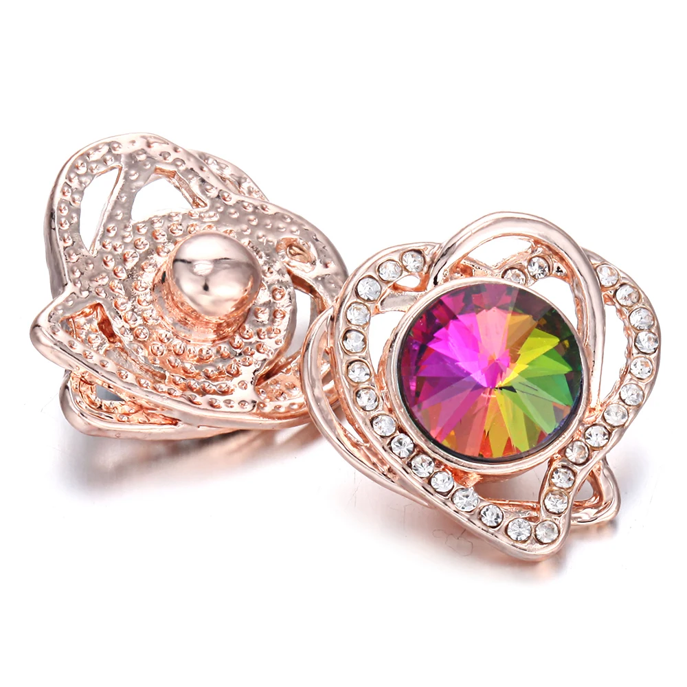 6 шт./лот новые кнопки из розового золота ювелирные изделия кристаллы со стразами