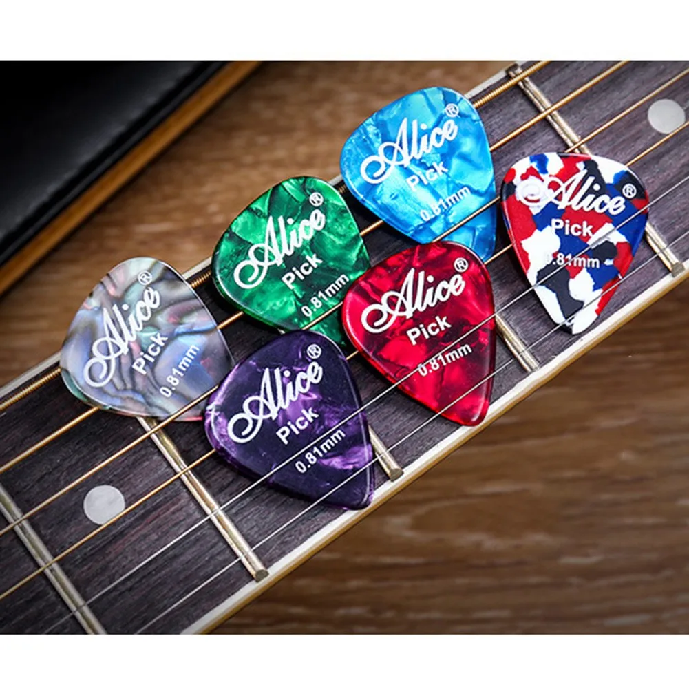 

6 PCS Alice Colorful Acoustic Electric Guitar Picks Bass Plectrums Celluloid Thickness 0.46 0.75 0.96 1.20 1.50 Mm