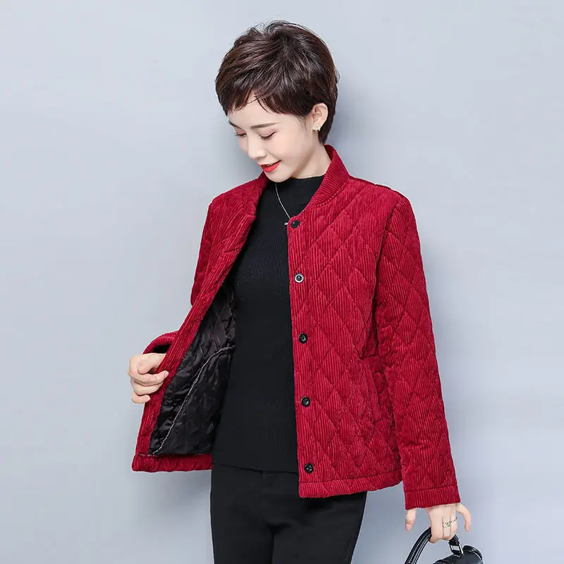 Зимние женские вельветовые клетчатые куртки большого размера 4XL одежда для мам