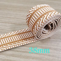 38mm brown striped cotton webbing nylon ribbon lanyard bag purse upholstery webbing bag straps belt