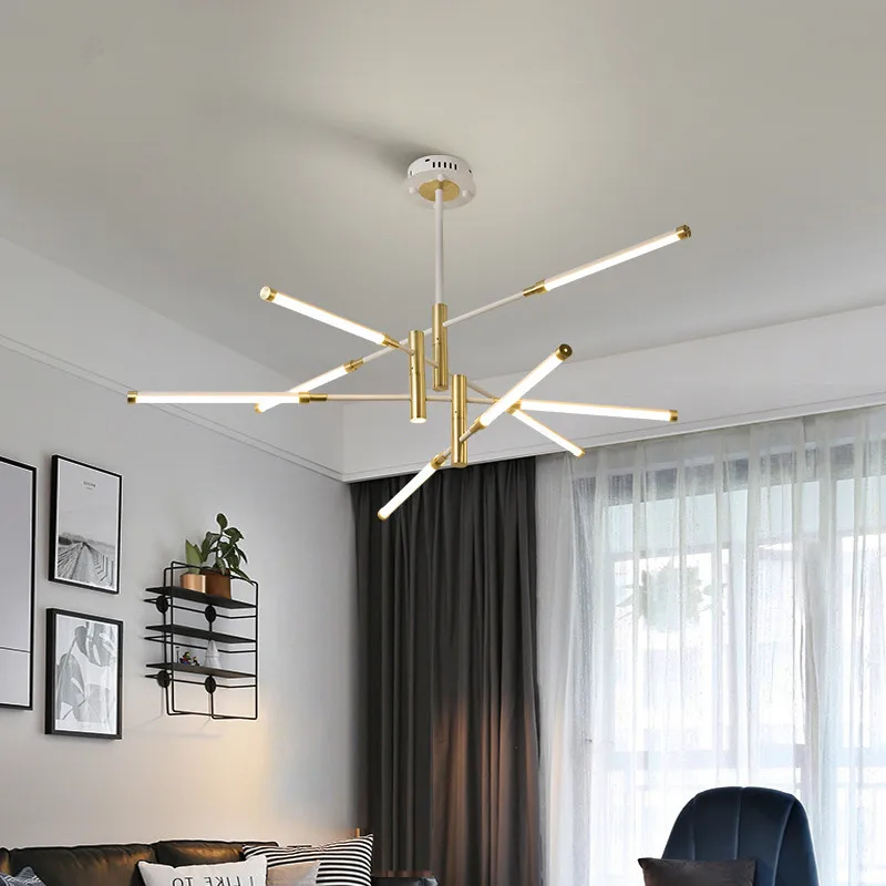 Черная современная светодиодная Люстра для гостиной спальни люстры с акриловым