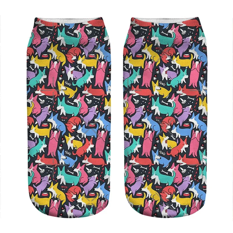 Женские носки милые Носки с рисунком радуги и искусственными блестками женские в