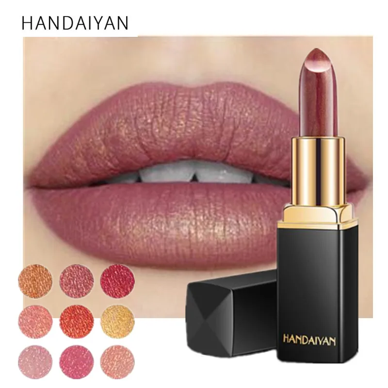 Блестящая помада меняющая цвет водостойкая блестящая красная большая