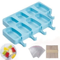 1 pack upgrade silicone molds 4 cell big size popsicle maker ice pop mold oval for diy ice cream