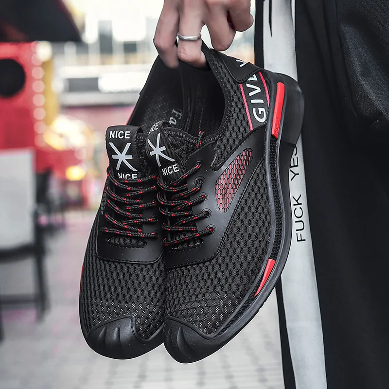 Новые мужские кроссовки из сетчатого материала Модные легкие дышащие
