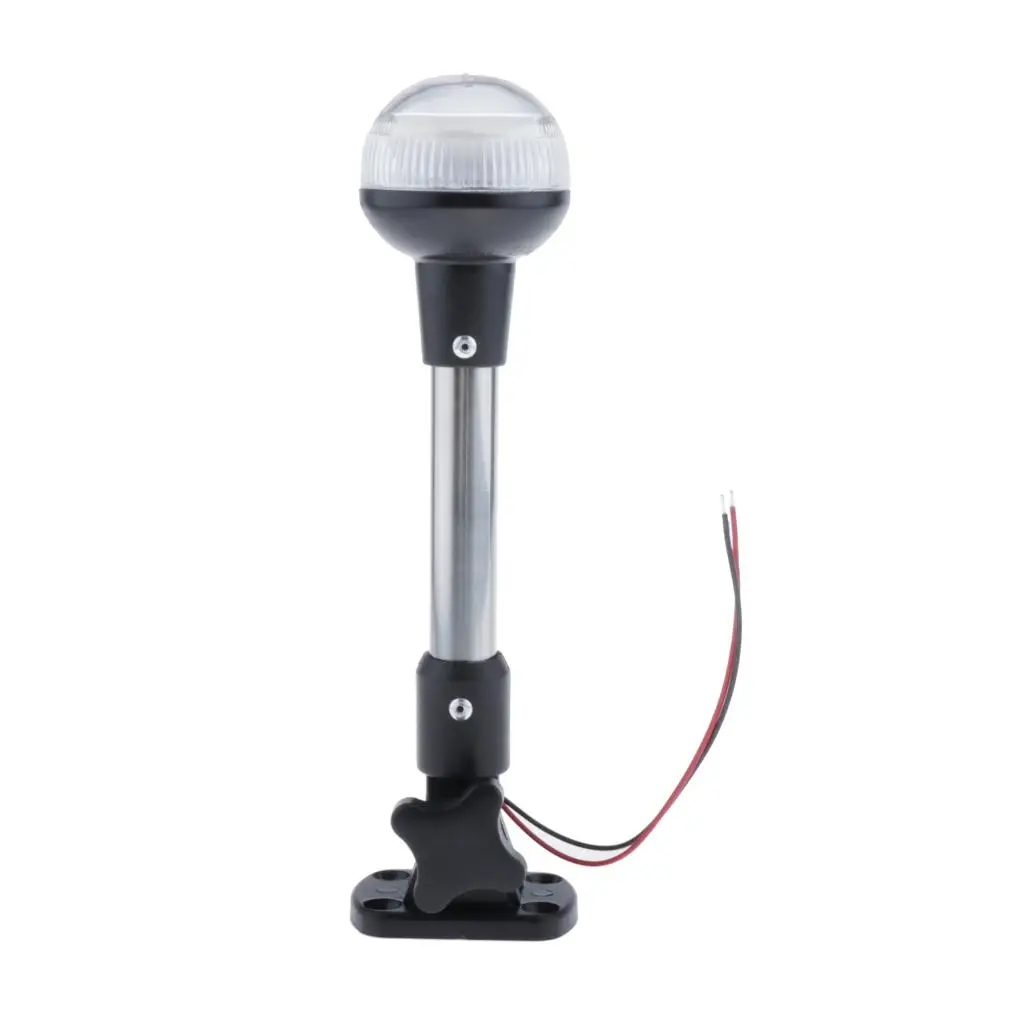 

9" Boat Yacht All Round Anchor 360 Degree LED Daylight White Navigation Pole Light Splashproof with Base, 9 inch Long