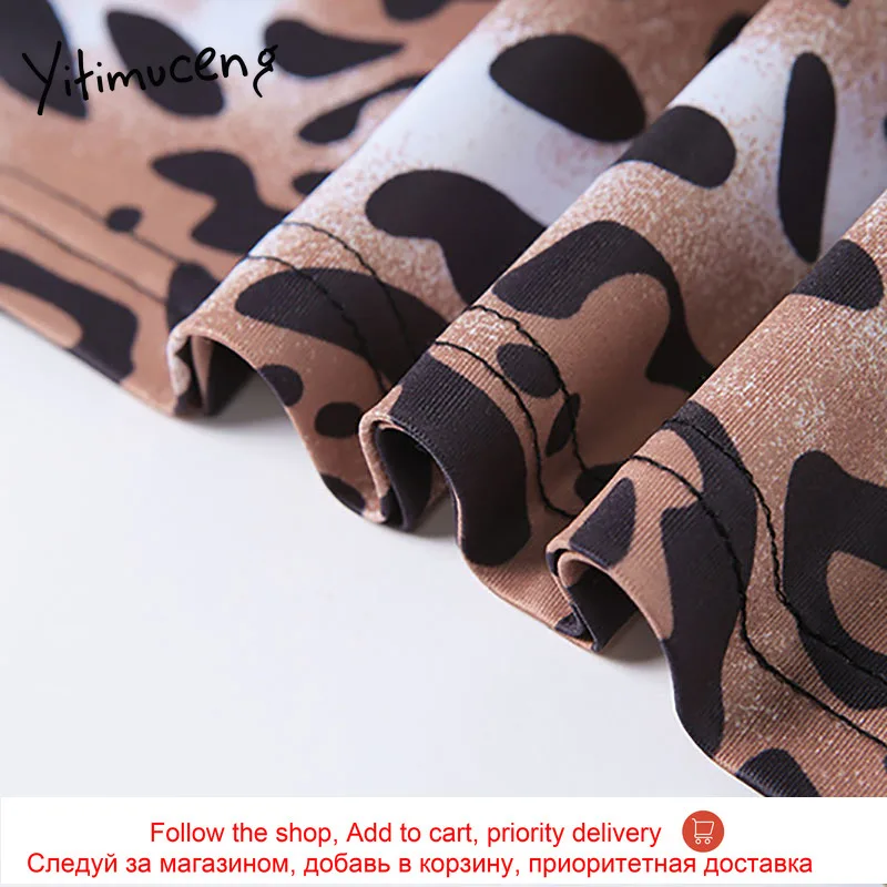 

Yitimuceng Leopard Bow Bandage Dresses Strapless Sexy Club Woman Dress Backless Sleeveless Neck-mounted Summer 2021 Dress New