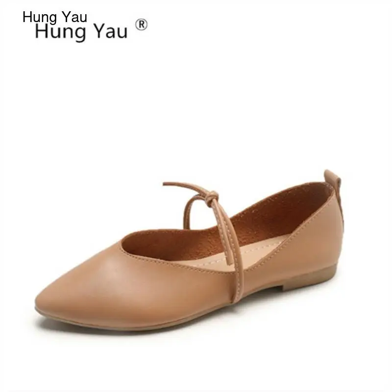 

Women Flats Summer Style Casual Solid Pointed Toe Slip-On Flat Shoes Soft Comfortable Leather Women Shoes Plus Size 35-39