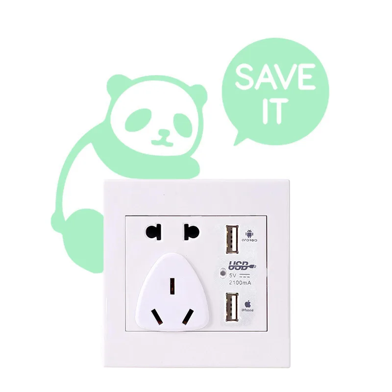 Светящаяся панда мультяшный переключатель наклейки светящаяся наклейка