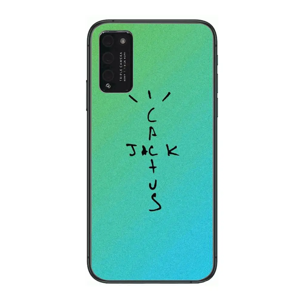 

Hip Hop Hand Cactus Jack Clear Phone Case For Huawei Honor 10 20 30 9 X Pro Lite V 5G RU Black Etui Coque Hoesjes Comic Fashion