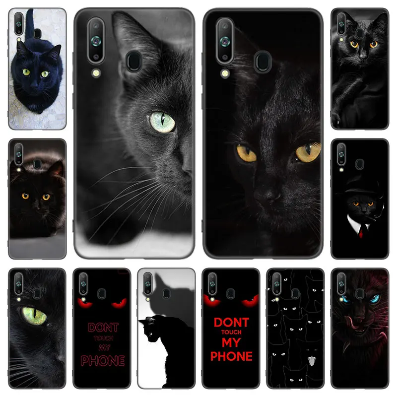 Black Cat Staring Eyes Case For Samsung Galaxy A01 A03 Core A10 A20 A30 A50 S A20E A40 A41 A51 5G A5 2017 A6 A8 Plus A7 A9 2018