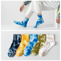sox mens spring 2021 new tie dye socks women couple style street trend harajuku colored sock gradient low tube cotton socks