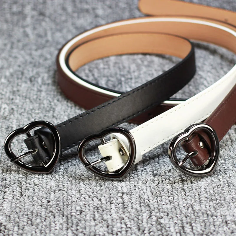 Ремень женский кожаный с металлической пряжкой белый Чёрный кофейный пояс в