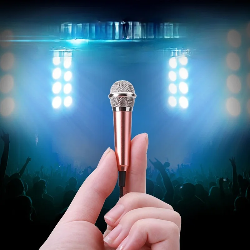 

Portable 3.5mm Stereo Studio Mic KTV Karaoke Mini Microphone For Cell Phone Laptop PC Desktop Small Size Mic