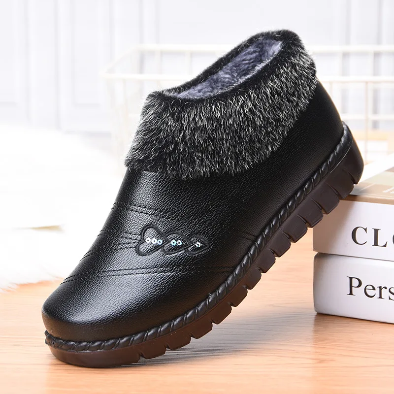 

2021 New Winter Women's Boots Bottom Short Boots Platform Velvet Ankle Boots Warm Snow Boots Flat Casual Cotton Shoes