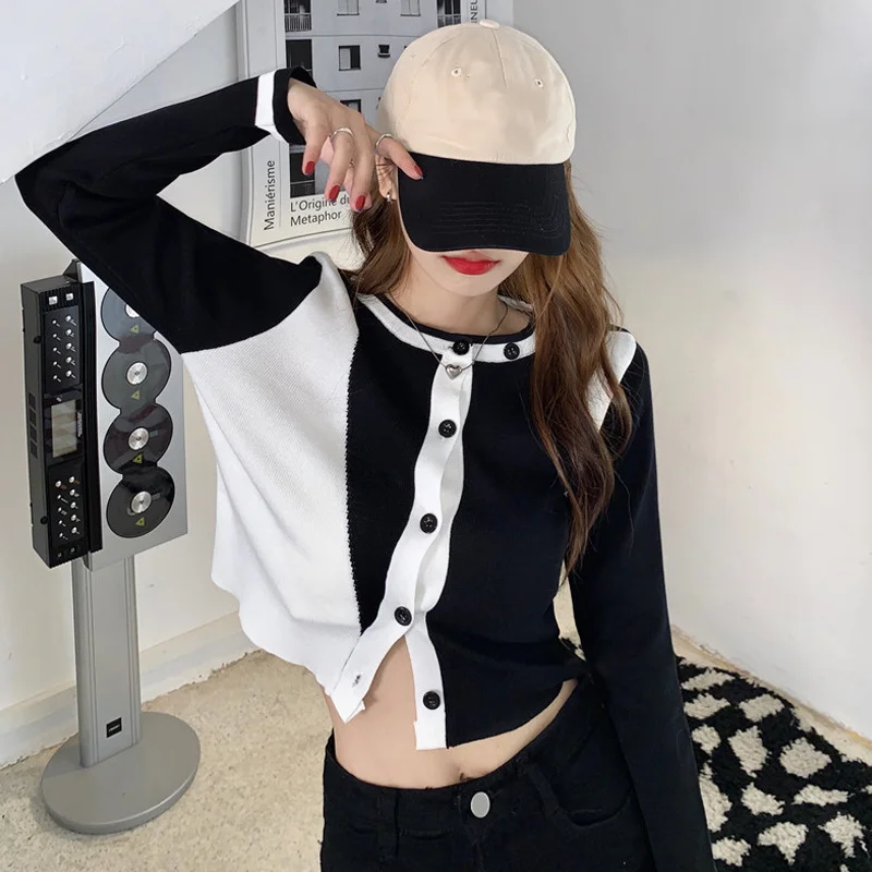 

Женский трикотажный кардиган с длинным рукавом, весна-осень 2021