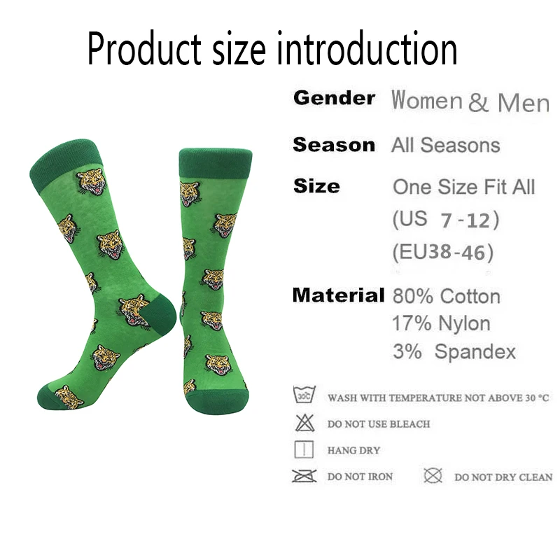 

2021 new cotton men's socks creative printing fun party street style comfortable breathable female stockings student stockings