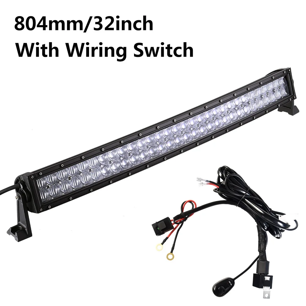 300W With Wire Kit 22-52 дюйма светодиодный светильник бар 5D светодиодный бар изогнутый СВЕТОДИОДНЫЙ рабочий светильник для Автомобиля Бар Offroad Грузовик 4x4 4WD ATV внедорожник автомобиля 12V - Цвет: 300W With Wire Kit