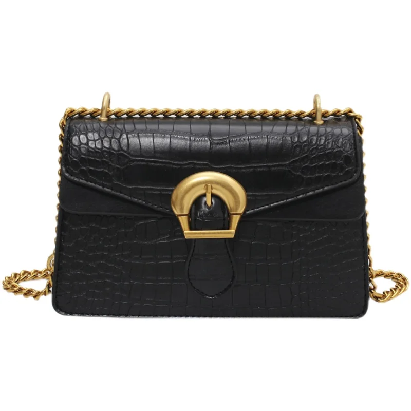 

Crocodile pattern Square Crossbody bag 2021 New High-quality PU Leather Women's Designer Handbag Chain Shoulder Messenger Bag