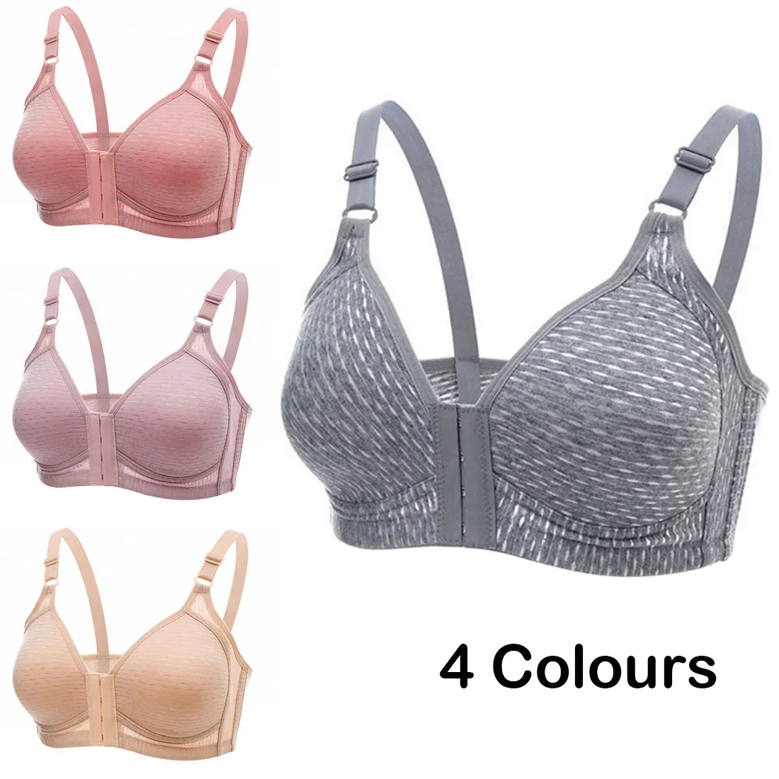 

Sexy Push Up Bra Front Closure Solid Color Brassiere Wireless Bralette Breast Seamless Bras For Women Underwear Top Backless Bra