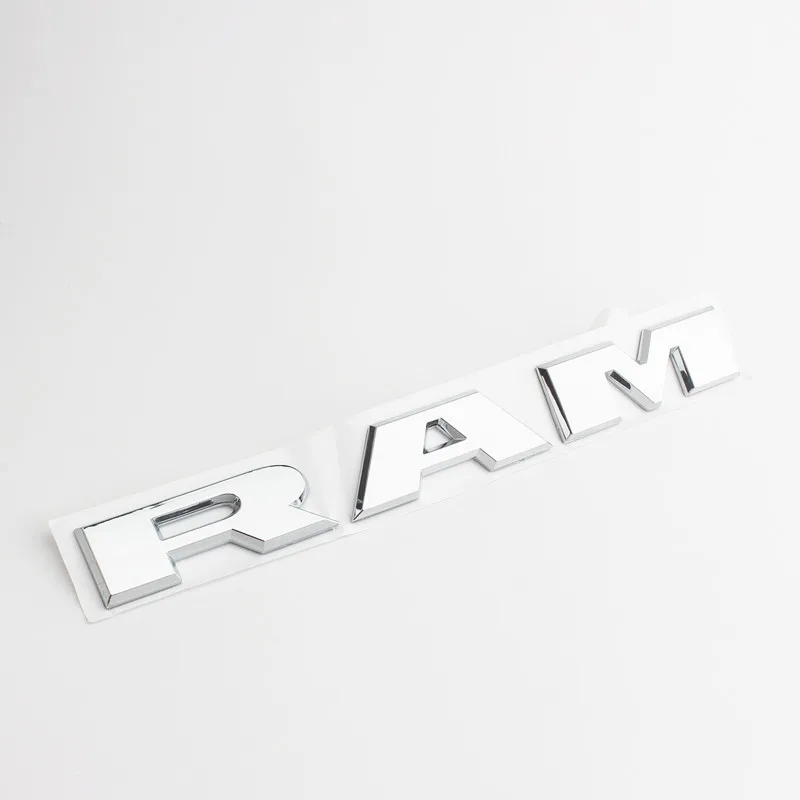 Silver Авто аксессуары корпус автомобиля ram надпись-логотип эмблема дверь значок на крыло наклеивающиеся Переводные картинки для детей Dodge ram 1500 - Название цвета: Silver