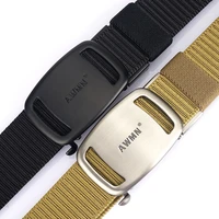 metal automatic buckle nylon belts for men high quality wear resistant casual tactical belt military waist canvas belts strap