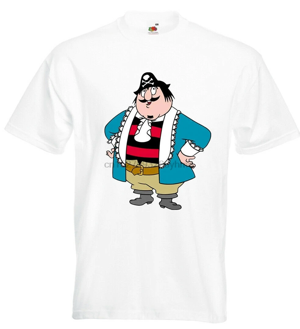 Футболка Captain Pugwash черная свинья щука|Мужские футболки| |
