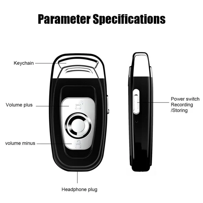 Mini Keychain Voice Recorder Portable Voice Activated Recorder Small Audio Dictaphone Micro Digital Recorder Device Professional enlarge