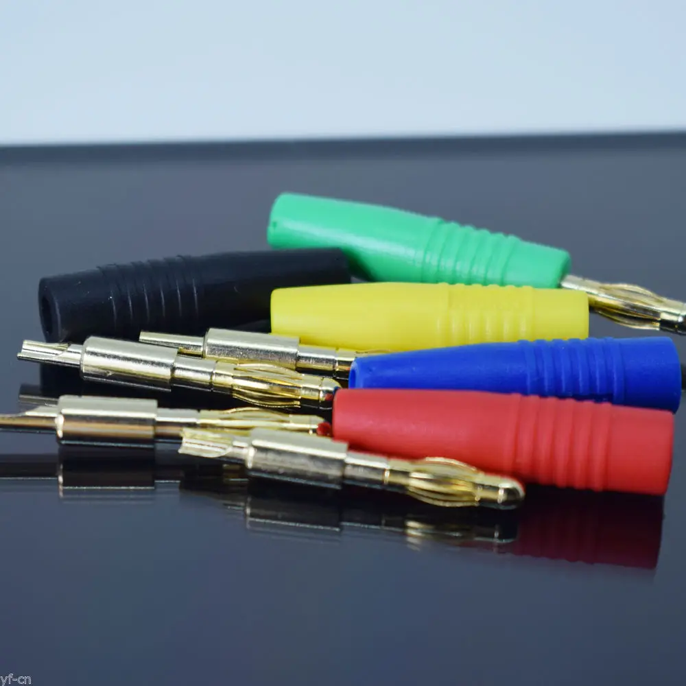 

1 set 5 colors Gold Plated Copper 4mm Banana Male Plug Test DIY Solder Connector