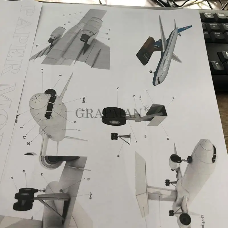 Boeing 757 самолета 3D Бумага модель DIY ручной класса игрушка оригами|Картонные